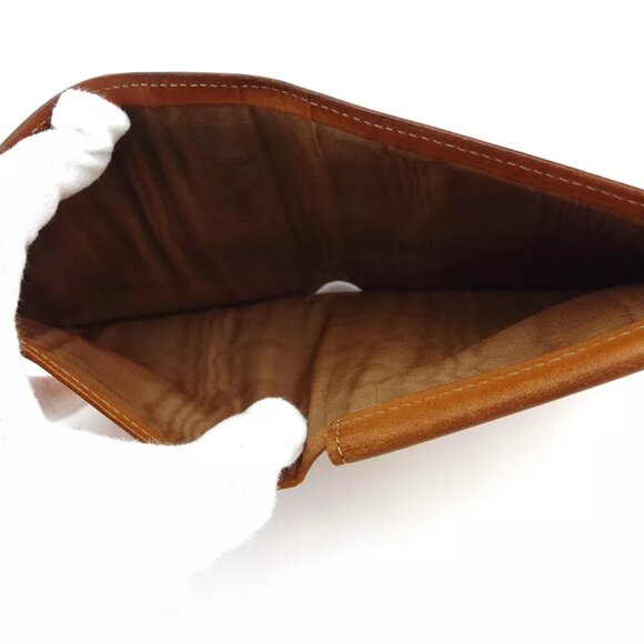 CELINE two-fold wallet macadam beige PVC ?~ leather Authentic used - Picture 9 of 9